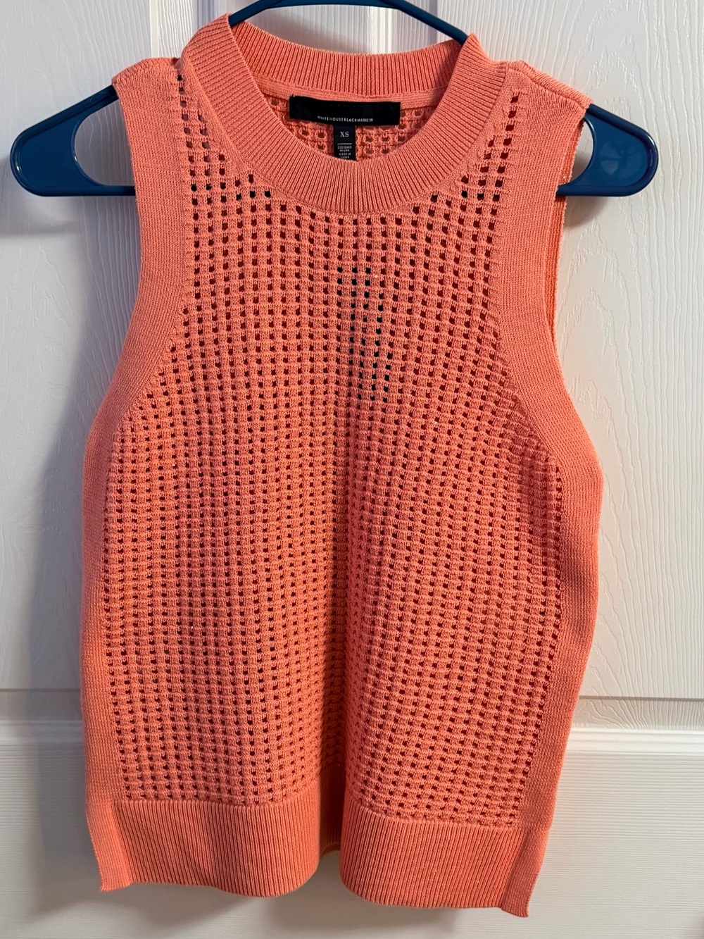 NWT White House Black Market Sequin Open Knit Sweater Tank Peach XS